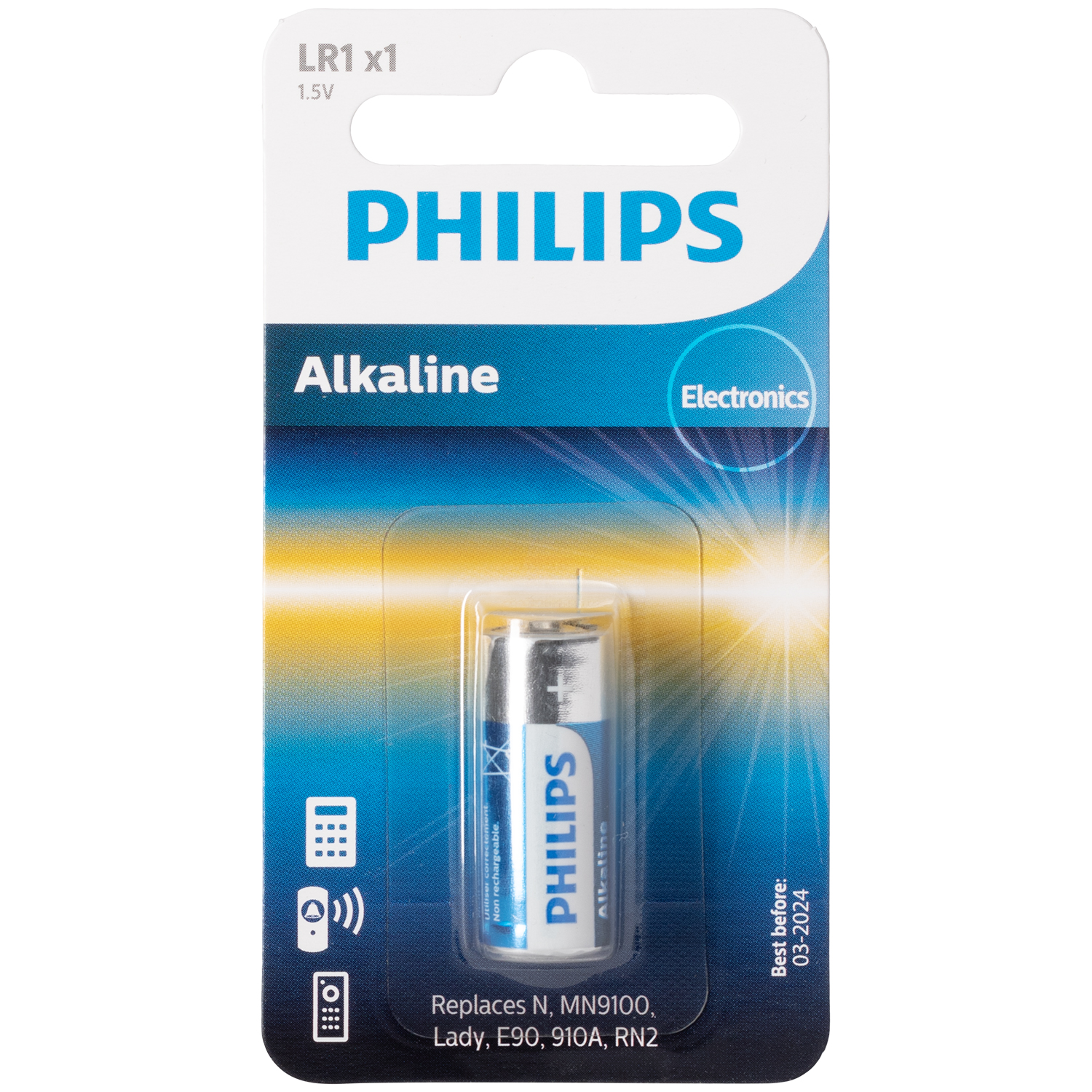 Philips Alkaline LR1 1.5V Batteri - Batterier