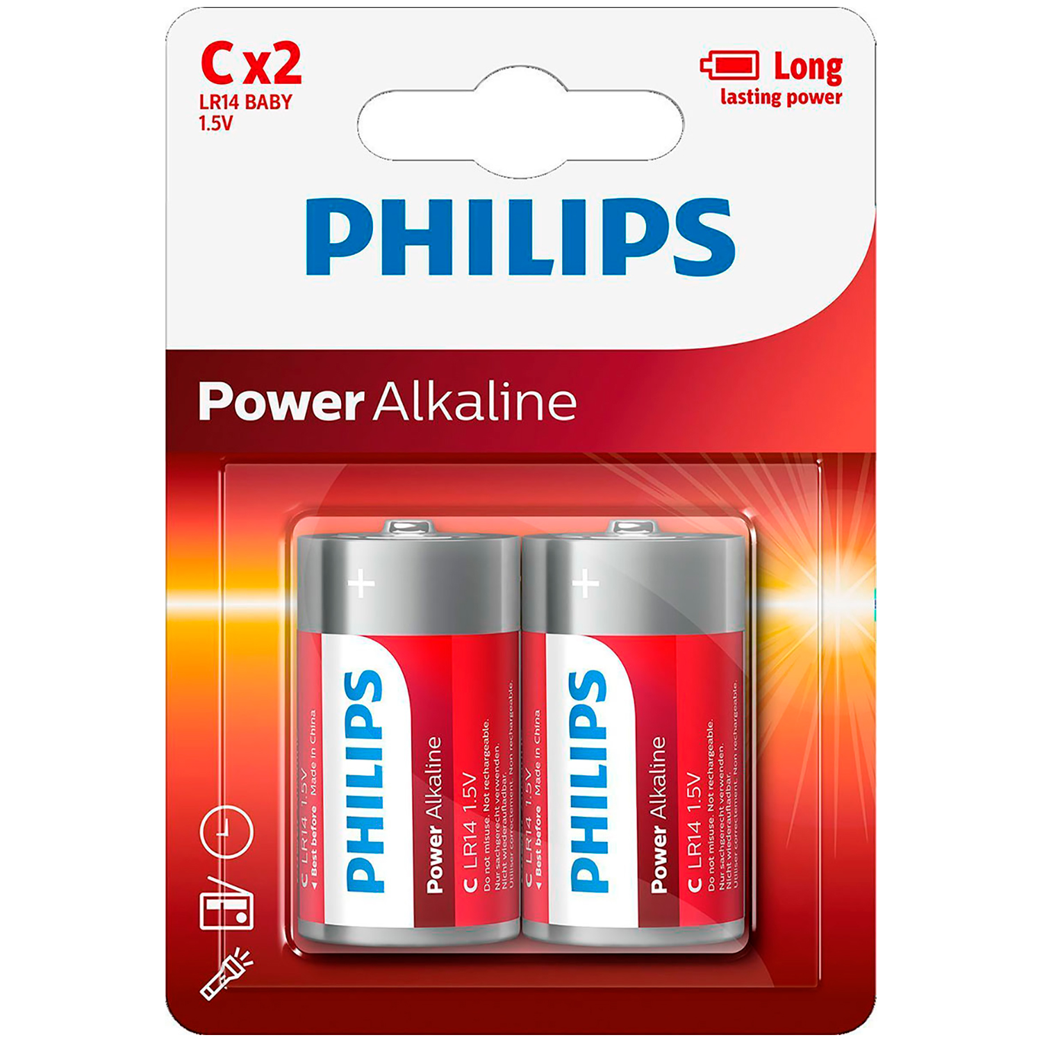 Philips LR14 C Alkaline Batterier 2 st - Batterier