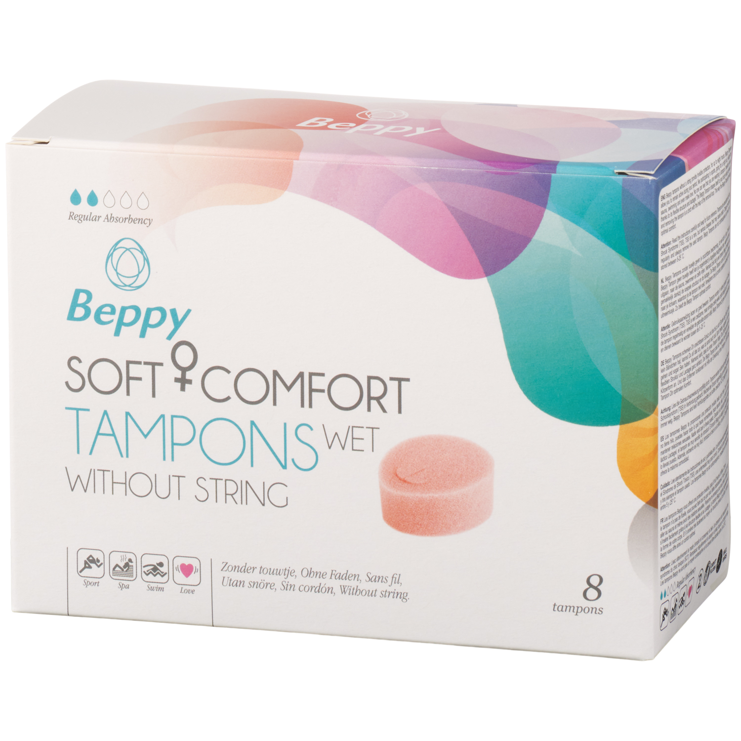 Beppy Soft + Comfort Tampons Wet 8 pcs  - Ljusrosa