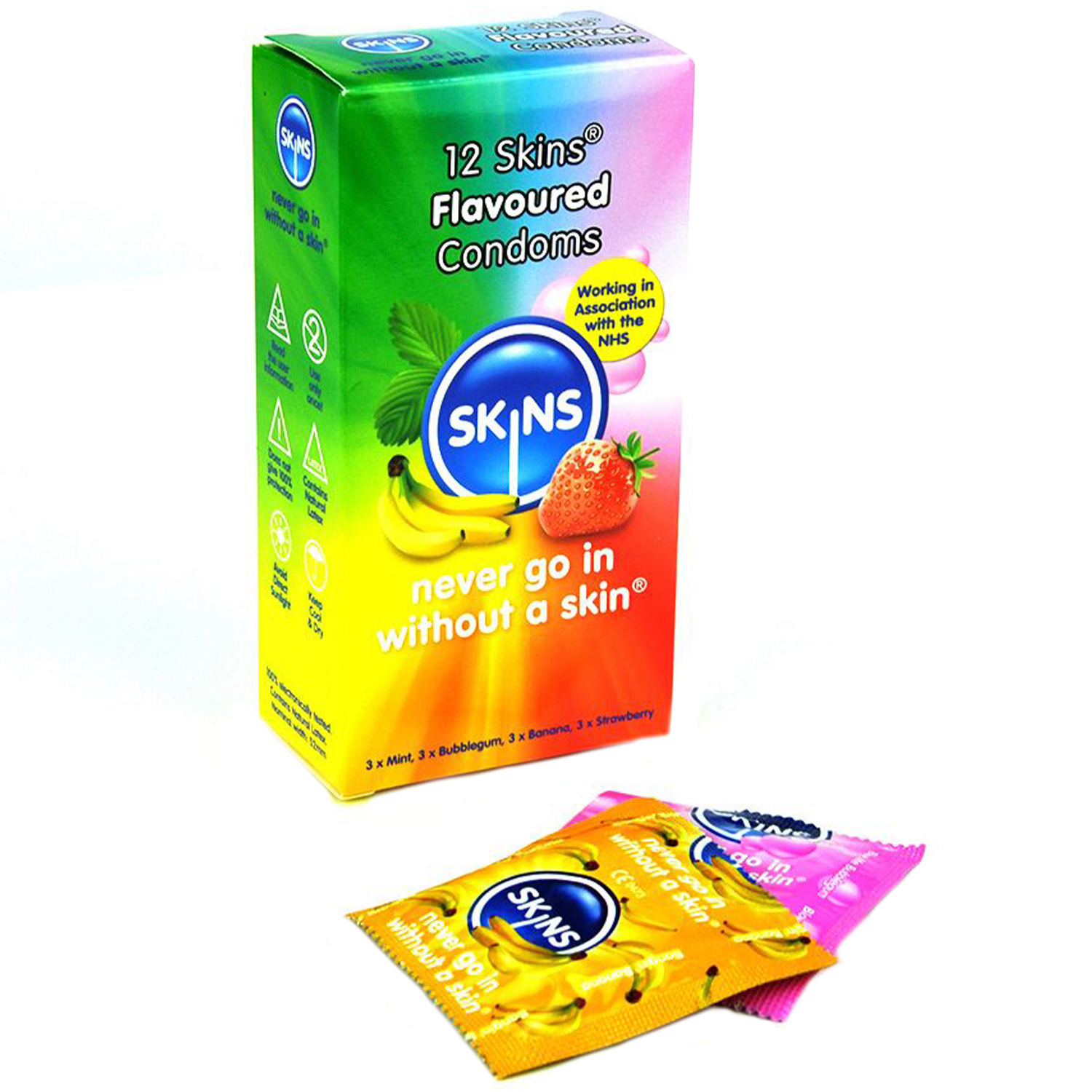 Skins Olika Kondomer med Smak 12 st - Skins