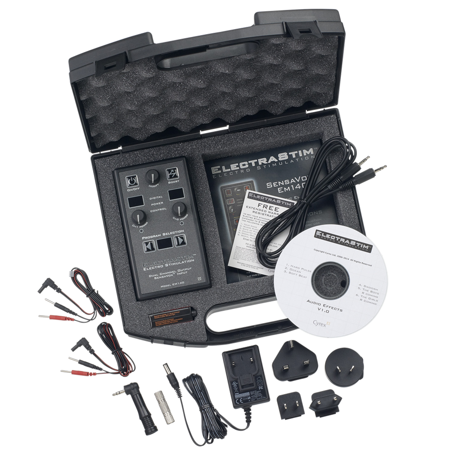 ElectraStim SensaVox Electro Sex Stimulator - EM140  - Svart