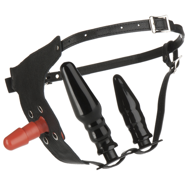 Vac-U-Lock Läder Ultra Harness Set för Kvinnor