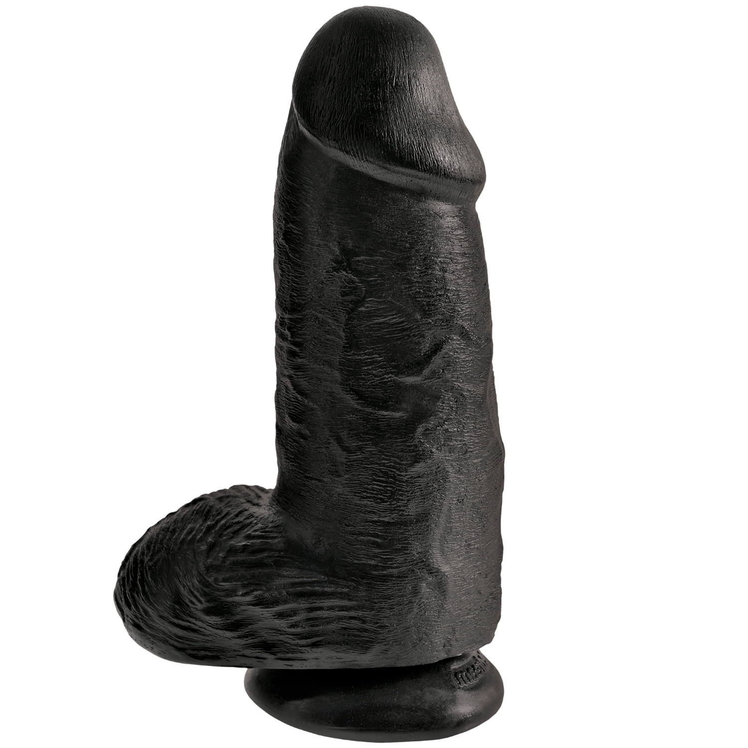 King Penis Chubby Dildo med Testiklar 23 cm    - Svart