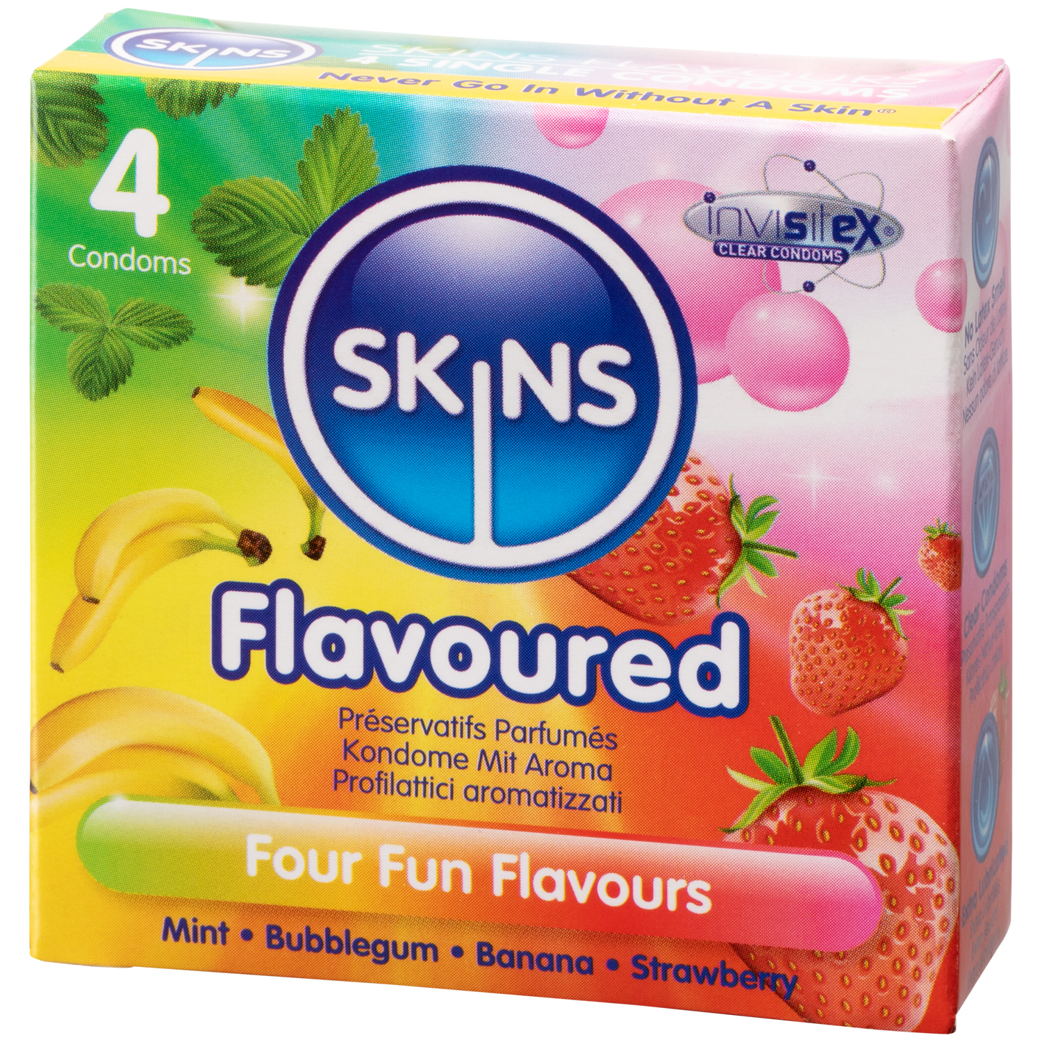 Skins Flavoured Condoms 4 pcs   - Klar
