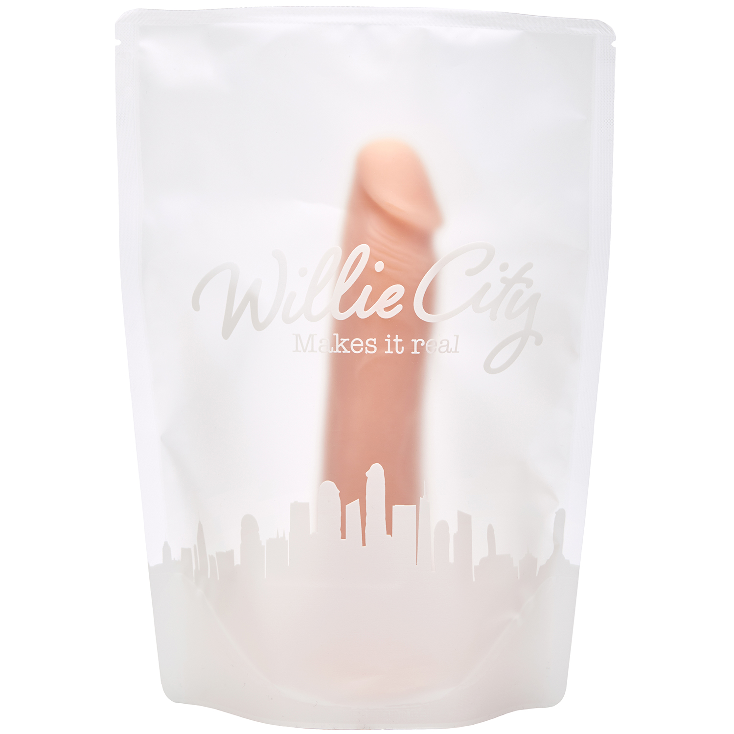 Willie City Luxe Realistisk Silikondildo med Sugpropp 18 cm  - Nude