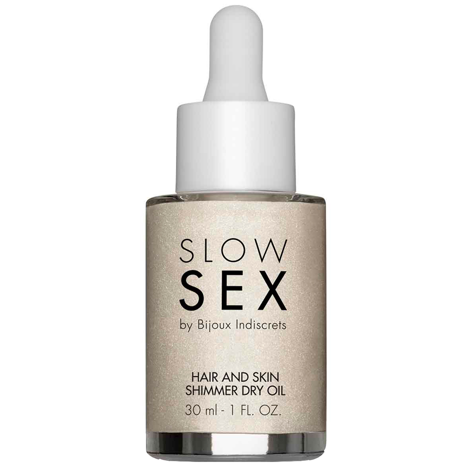 Bijoux Indiscrets Slow Sex by Hair and Skin Olja med Glitter 30 ml  - Nude