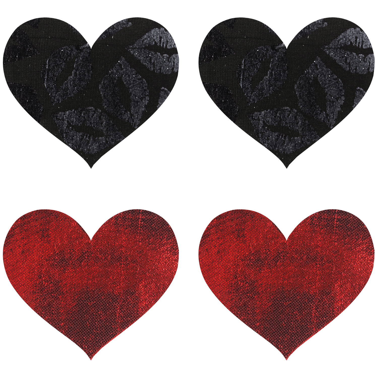 Eye Candy Peekaboos Nipple Stickers Hjärtan Röd 2-pack  - Blandade färger