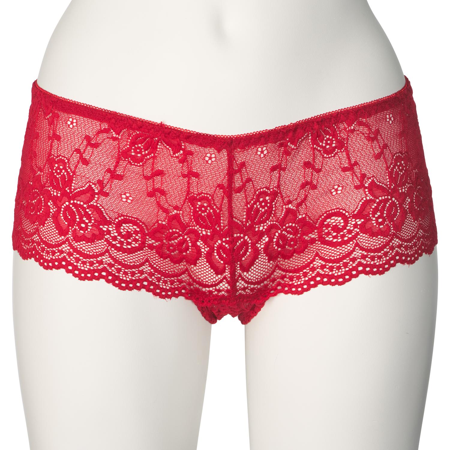 Nortie Gunilla Crotchless Red Lace Hipster   - Röd - S/M