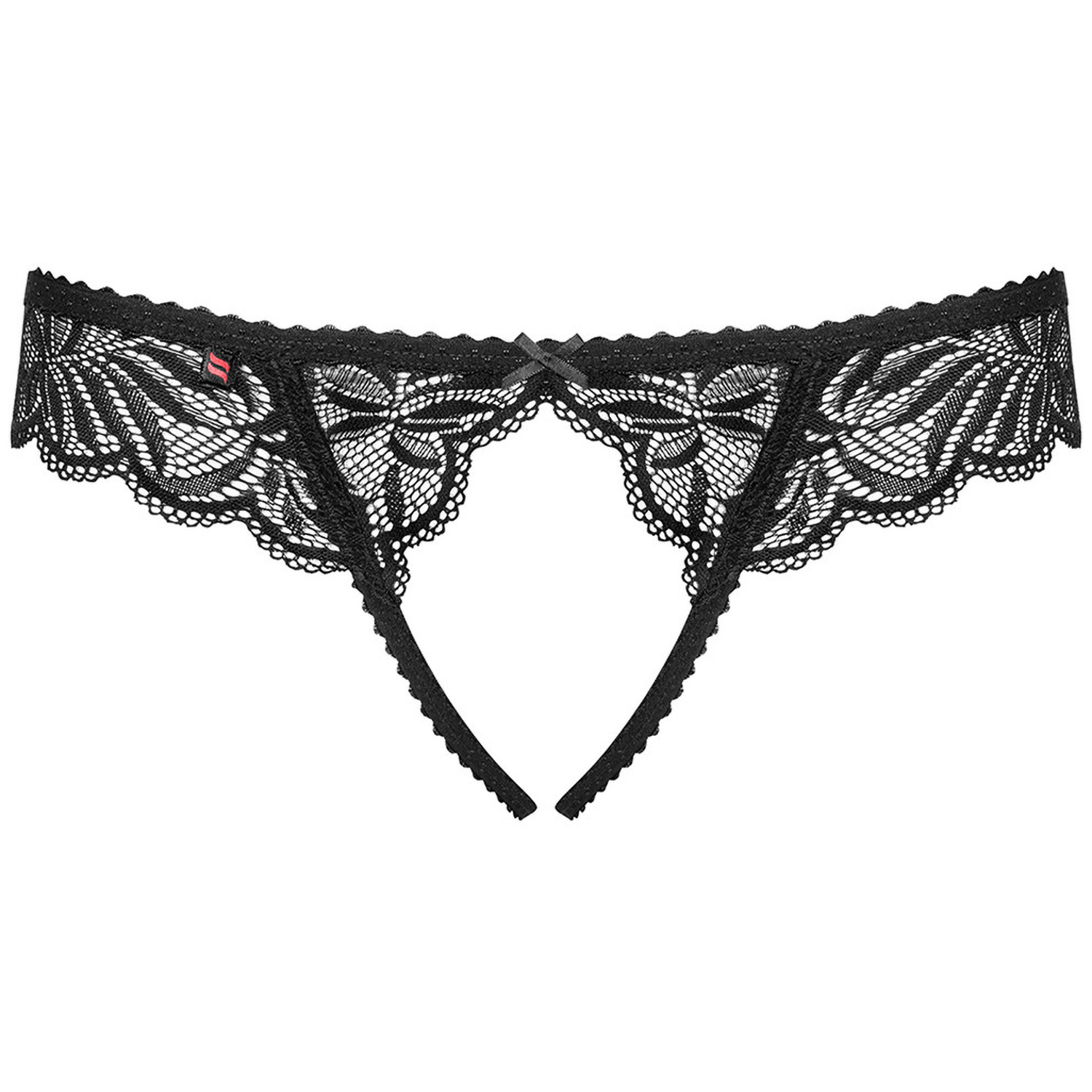 Obsessive Contica Crotchless Thong    - Svart - S/M