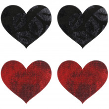 Peekaboos Nipple Stickers Hjärtan Röd 2-pack  1
