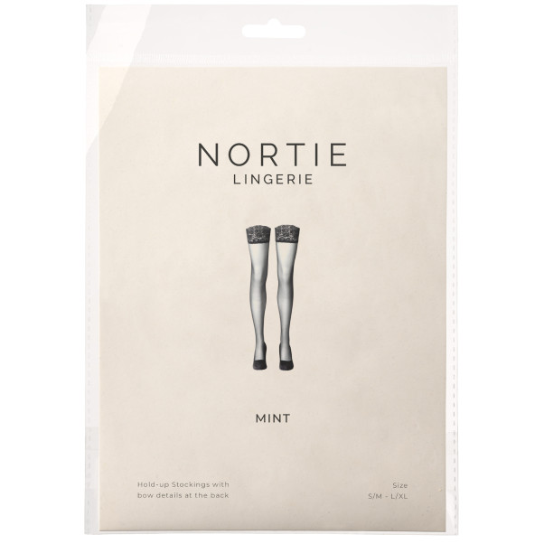 NORTIE Mint Stay-Ups med Rosettdetaljer Produktförpackning 90