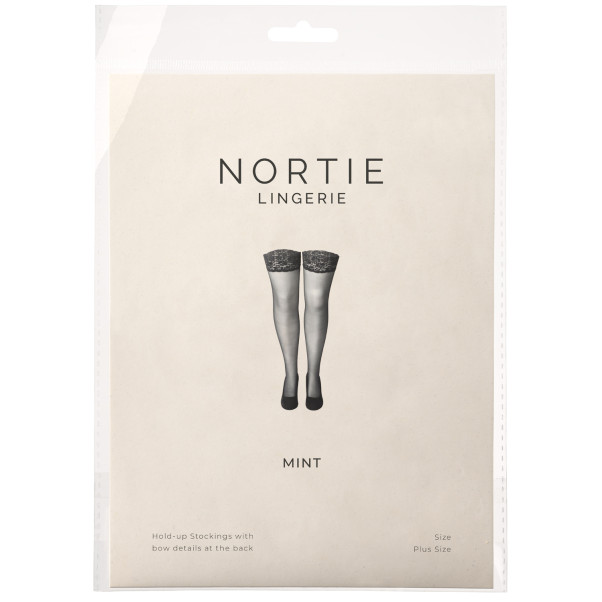 NORTIE Mint Stay-Ups med Rosettdetaljer Plus Size Produktförpackning 90