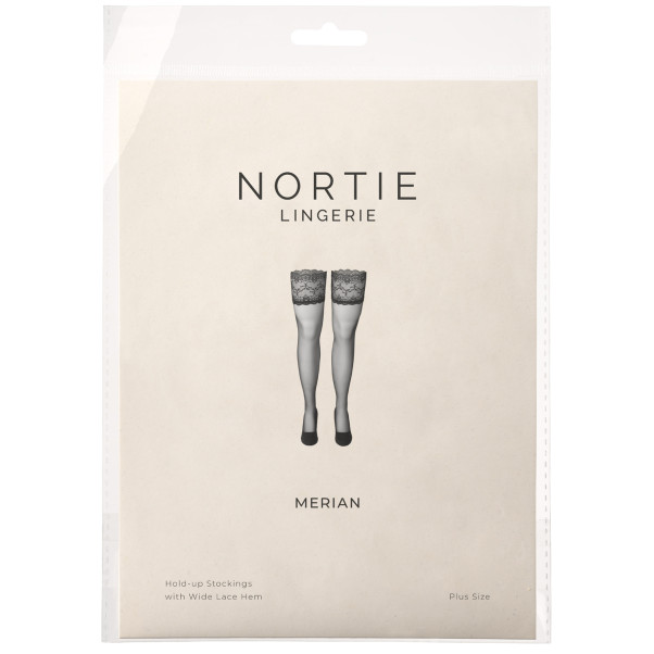 NORTIE Merian Stay-ups med Bred Spetskant Plus-Size Produktförpackning 90