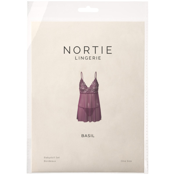 NORTIE Basil Babydoll Set Bordeaux Produktförpackning 90