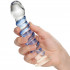 Icicles No 5 Blå Glas Dildo produkt i hand 50